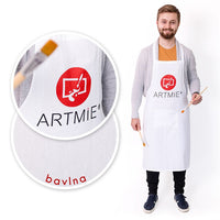 Bawełniany fartuch z logo ARTMIE / biały | Artmie
