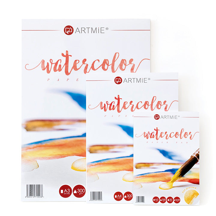 Blok papierów akwarelowych ARTMIE hot press 20 arkuszy | różne formaty | Artmie