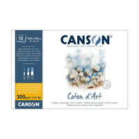 Blok akwarelowy CANSON Coton d'Art CP 300 g/m² 10,5 x 15,5 cm - 12 arkuszy