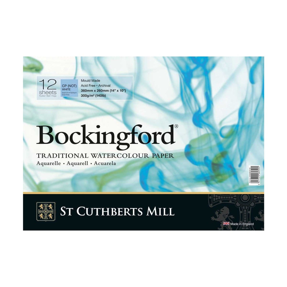 Blok akwarelowy CANSON St Cuthberts Bockingford 300 g/m² 12 arkuszy spirala 18 – 41 cm