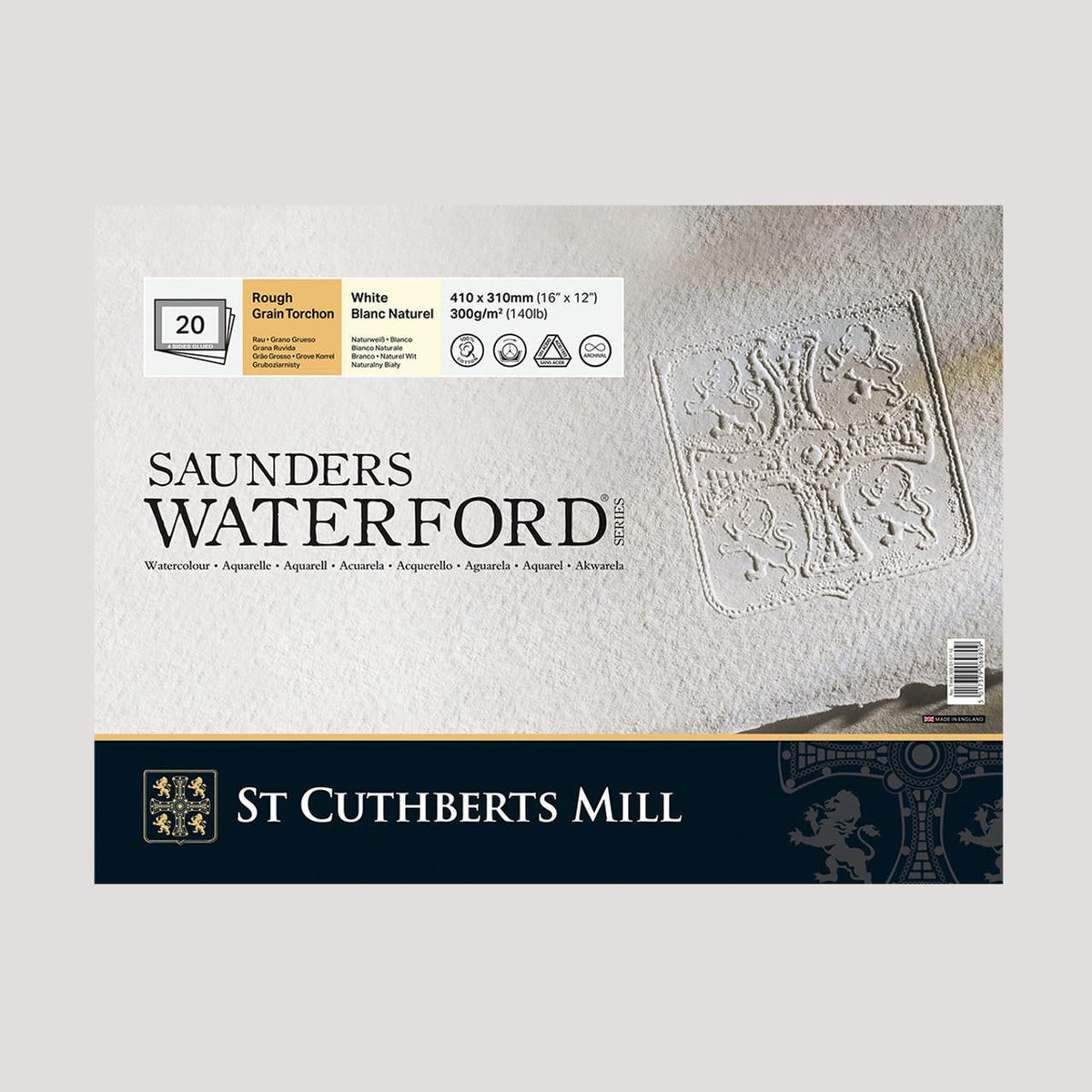 Blok akwarelowy CANSON St Cuthberts Saunders Waterford rough 300 g/m² 31 x 41 cm - 20 arkuszy