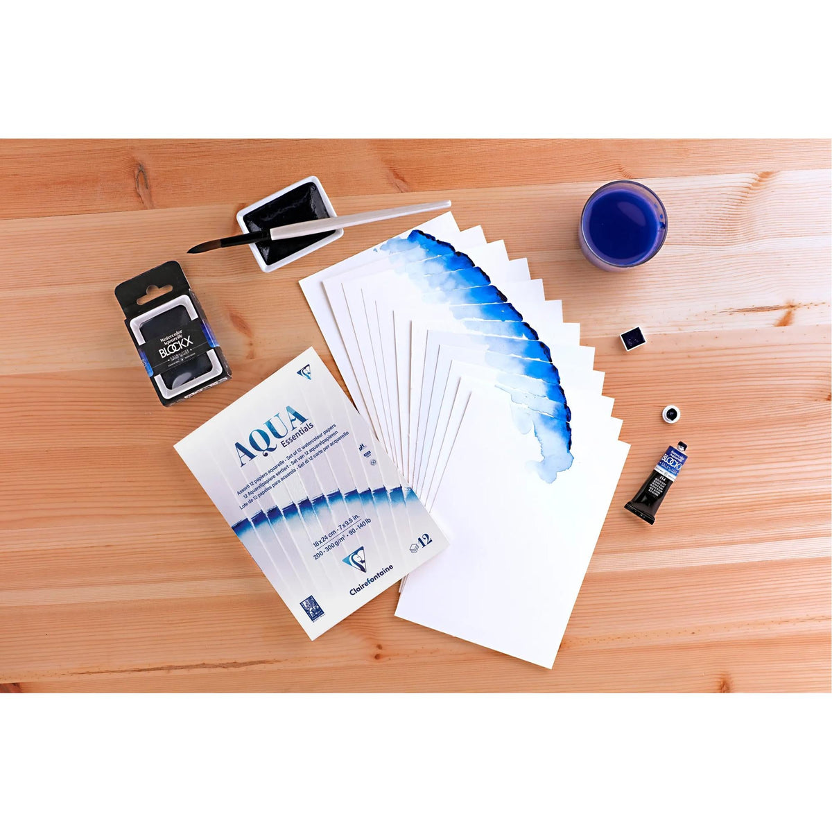 Blok akwarelowy CLAIREFONTAINE Aqua Essentials 200 do 300 g/m² 10 – 24 cm - 12 arkuszy