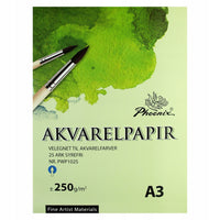 Blok akwarelowy Phoenix 250 g/m², 210 × 297 mm lub 297 × 420 mm – 25 arkuszy