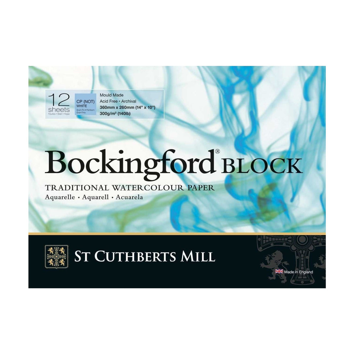 Blok akwarelowy St Cuthberts Mill Bockingford CP biały 300 g/m² 31 – 41 cm - 12 arkuszy