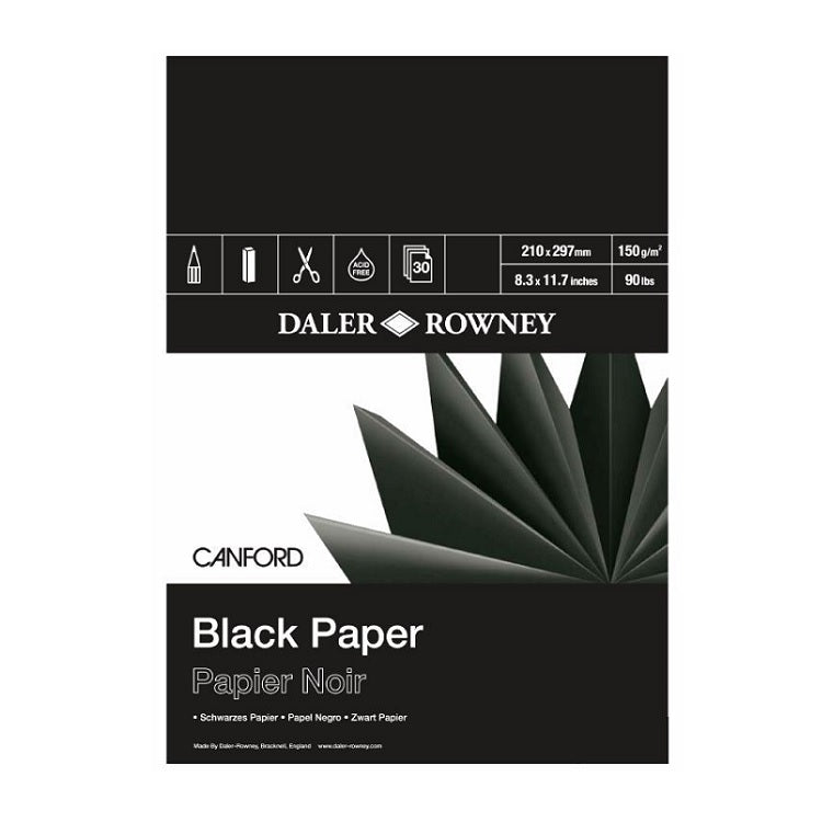 Blok czarnych papierów Daler-Rowney Canford | różne formaty | Artmie