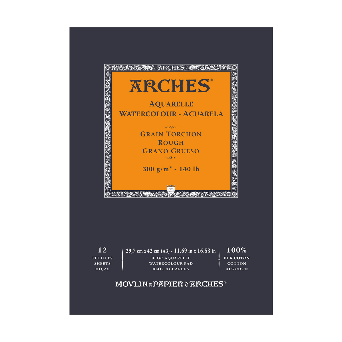 Blok do akwareli ARCHES Aquarelle szorstki naturalna biel 300 g/m² – 12 arkuszy