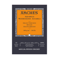 Blok do akwareli ARCHES Aquarelle szorstki naturalna biel 300 g/m² – 12 arkuszy