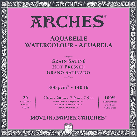 Blok do akwareli ARCHES HP naturalna biel 300 g/m² – 20 arkuszy