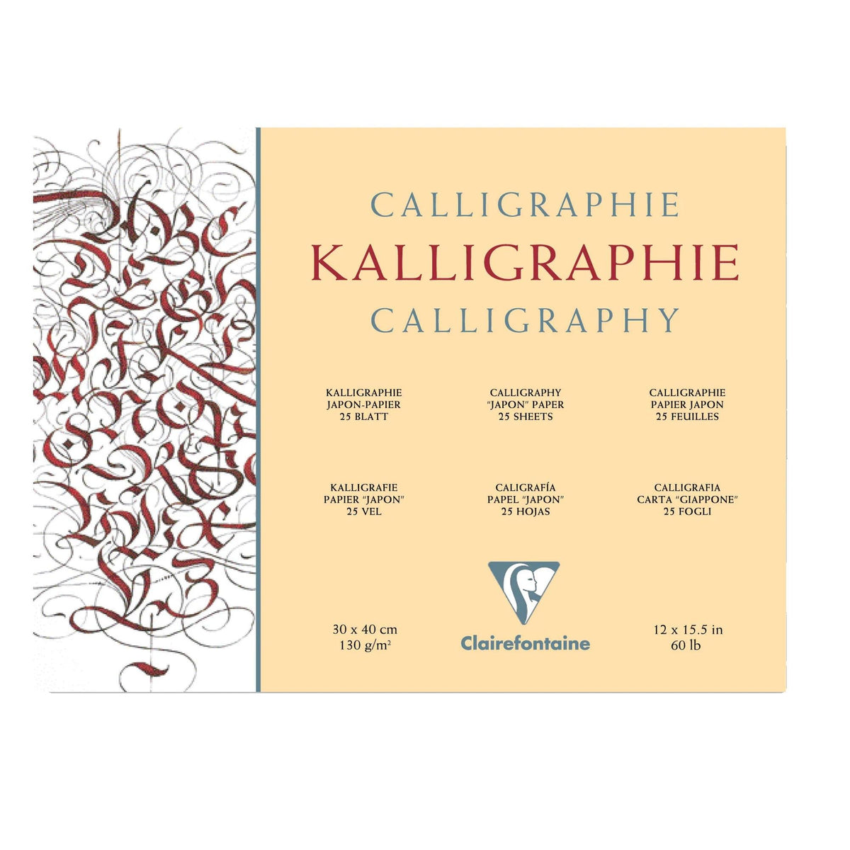 Blok do kaligrafii CLAIREFONTAINE Ivory 130 g 25 arkuszy – 24 x 30 cm