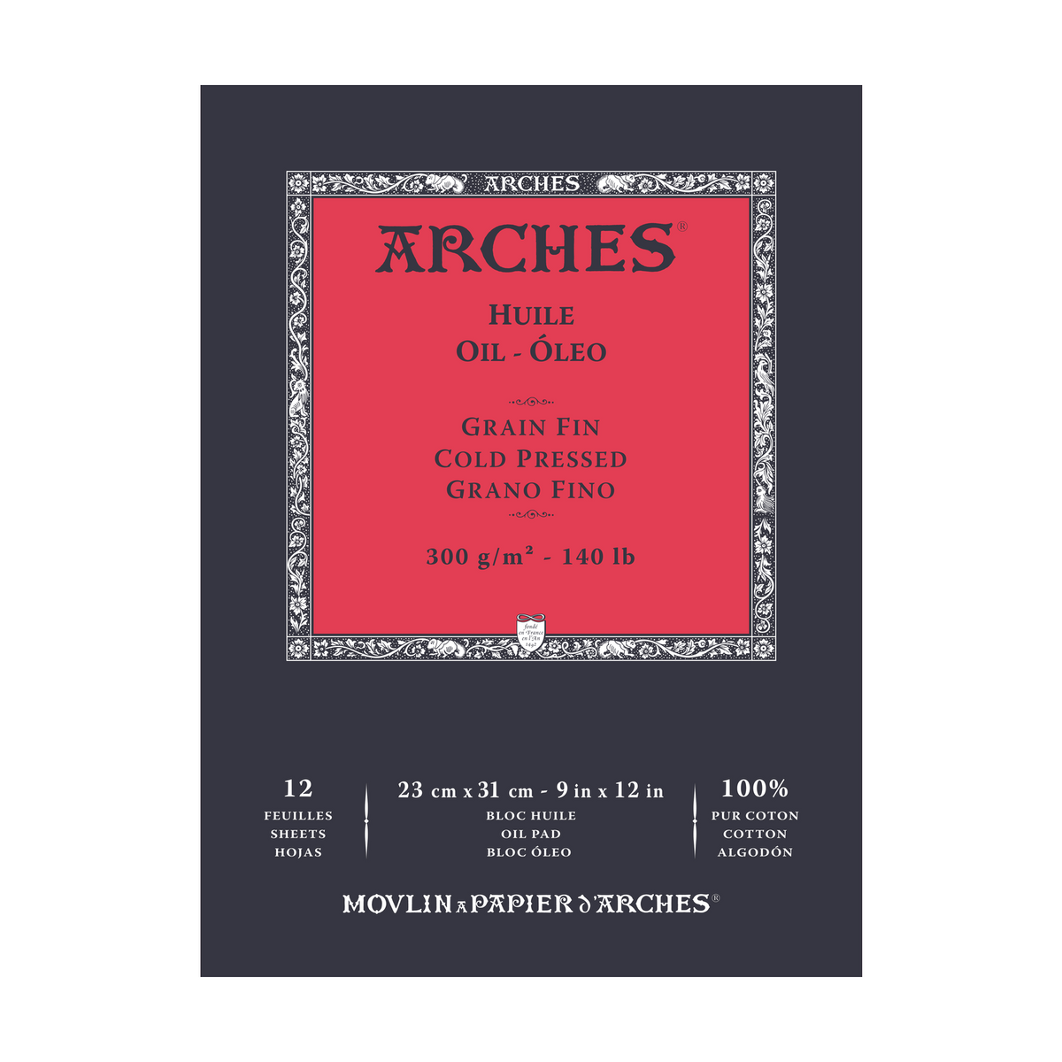 Blok do malarstwa olejnego ARCHES Huile CP 300 g/m² 23 × 31 cm – 12 arkuszy