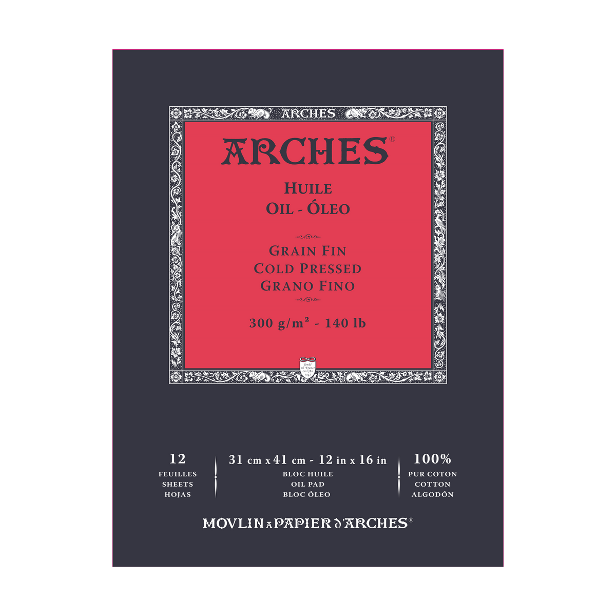 Blok do malarstwa olejnego ARCHES Huile CP 300 g/m² 23 × 31 cm – 12 arkuszy