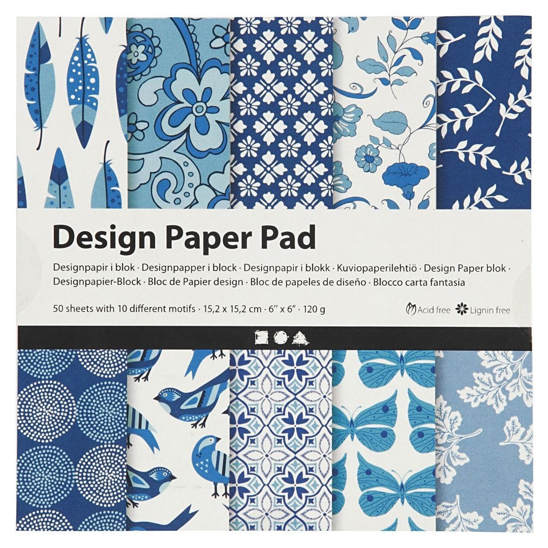 Blok do scrapbookingu Blue 15,2 x 15,2 cm - 50 arkuszy | Artmie