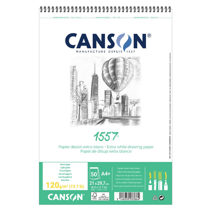 Blok do szkicowania CANSON 1557 - 120 g, 50 arkuszy