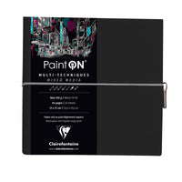 Blok do technik mieszanych Clairefontaine Paint'On 250 g/m² 19 x 19 cm - 32 arkusze – Czarny