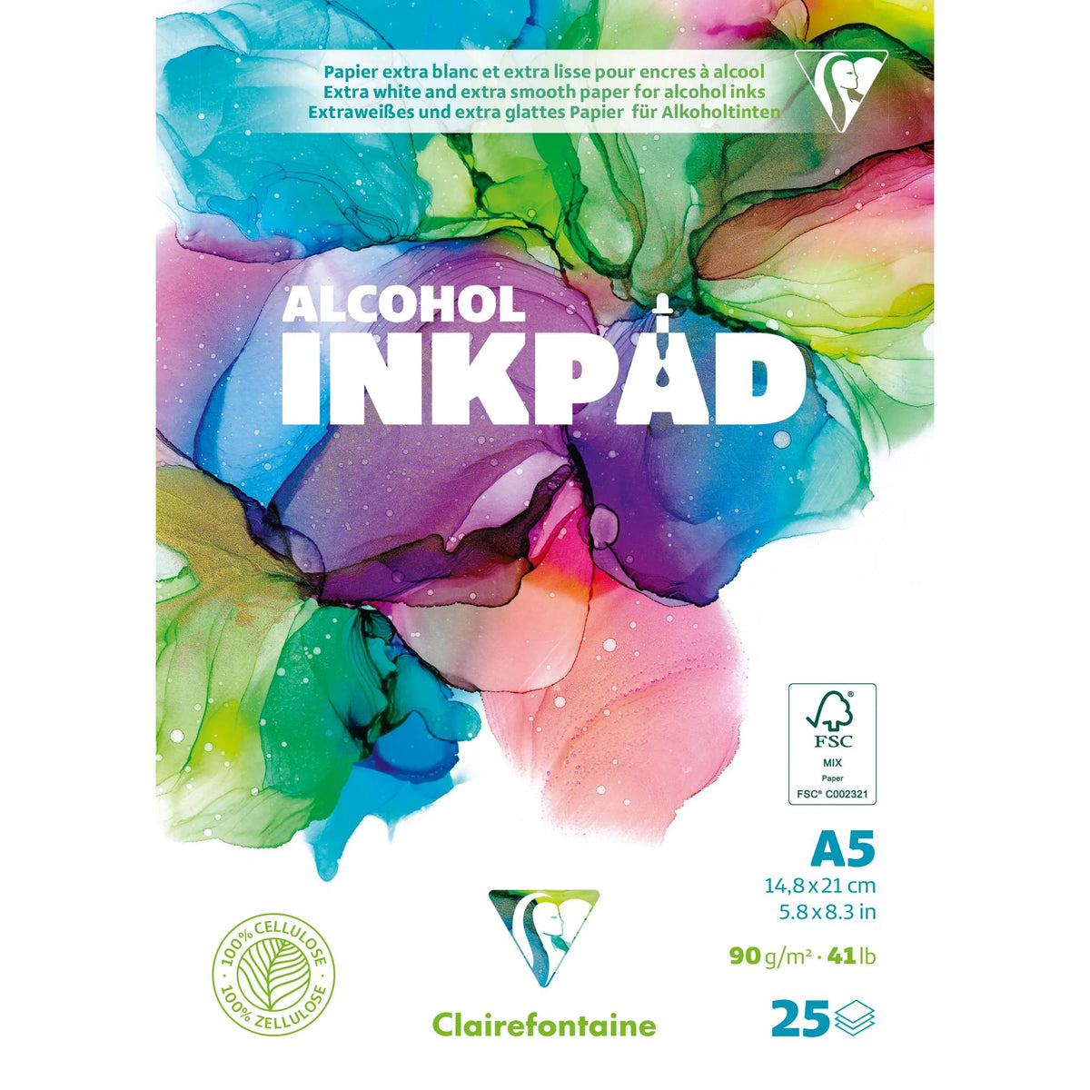 Blok do tuszy alkoholowych CLAIREFONTAINE 90 g/m² A5 – A3 - 25 arkuszy