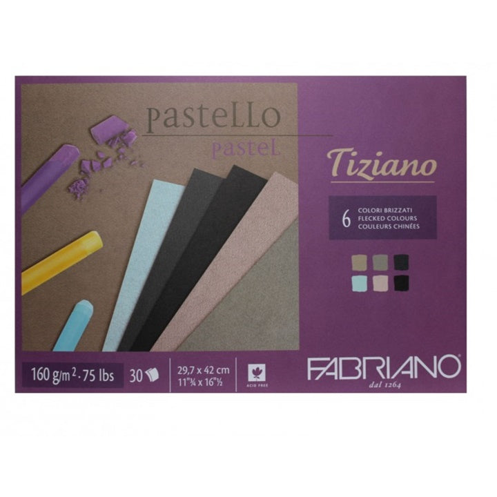Blok kolorowych papierów do pasteli FABRIANO Tiziano | różne wymiary | Artmie