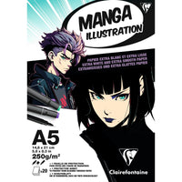 Blok papierów CLAIREFONTAINE Manga Illustration 250 g/m² A5 – A3 - 20 arkuszy