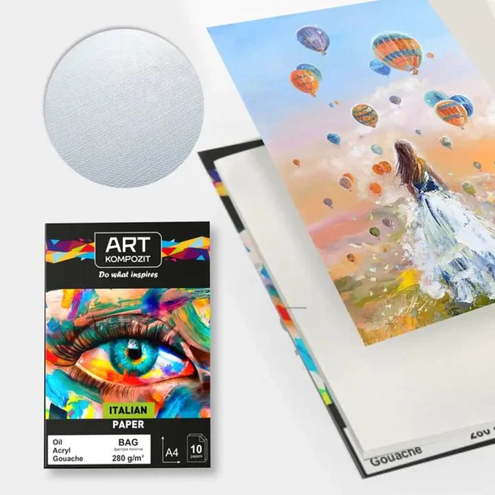 Blok papieru z teksturą płótna A4 10 arkuszy 280g/m2 | Artmie