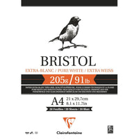 Blok rysunkowy CLAIREFONTAINE Bristol 205 g/m² A4 – A3 - 20 arkuszy