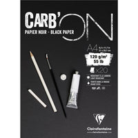 Blok rysunkowy z czarnym papierem CLAIREFONTAINE Carb'On 120 g/m² – 20 arkuszy