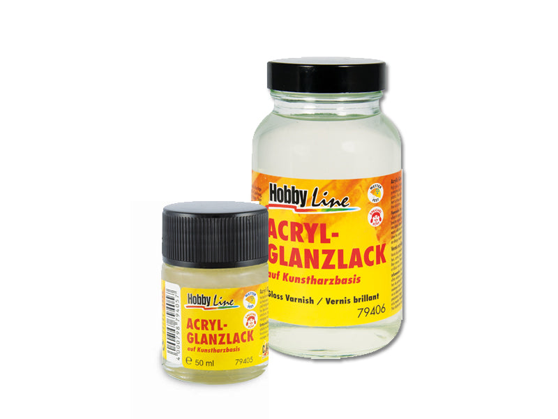 Błyszczący lakier akrylowy 50 / 250 ml na bazie żywicy syntetycznej Hobby Line | różne pojemności | Artmie