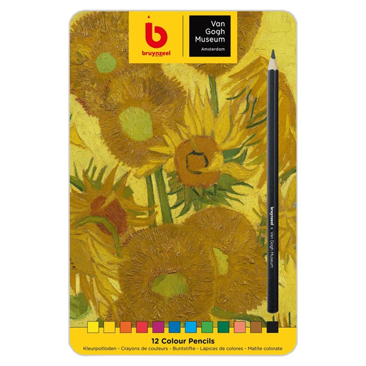 Bruynzeel Van Gogh Museum Kredki Ołówkowe 12szt. Blaszana kaseta Słoneczniki | Artmie