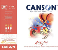 Canson blok do akrylu CP Natural White 400 g/m² - 50 arkuszy, 24 x 32 cm
