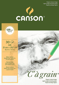 Szkicownik CANSON C a grain 125 g/m² - 30 arkuszy, A4, drobnoziarnisty klejony