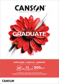 CANSON Graduate blok do akryli 300 g 20 ark. A3 klejony