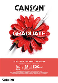 Canson Graduate blok do akryli 300 g 20K A4 klejony