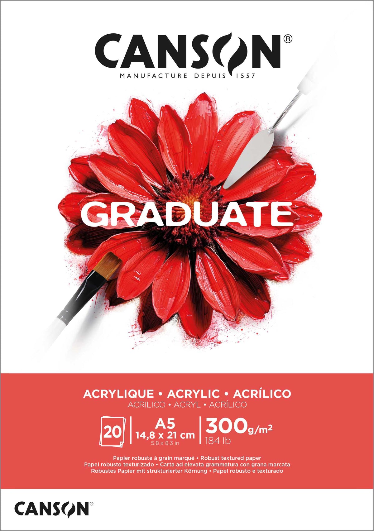 CANSON Graduate blok do akrylu 300 g/m² - 20 arkuszy, A5