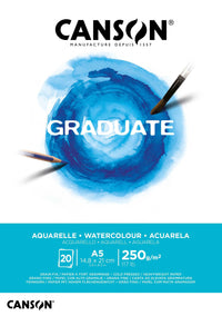 Canson Graduate blok do akwareli CP 250 g - 20 arkuszy, A5 klejony