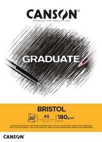 Canson Graduate Bristol blok do rysunku 180 g/m² - 20 arkuszy, A5 klejony