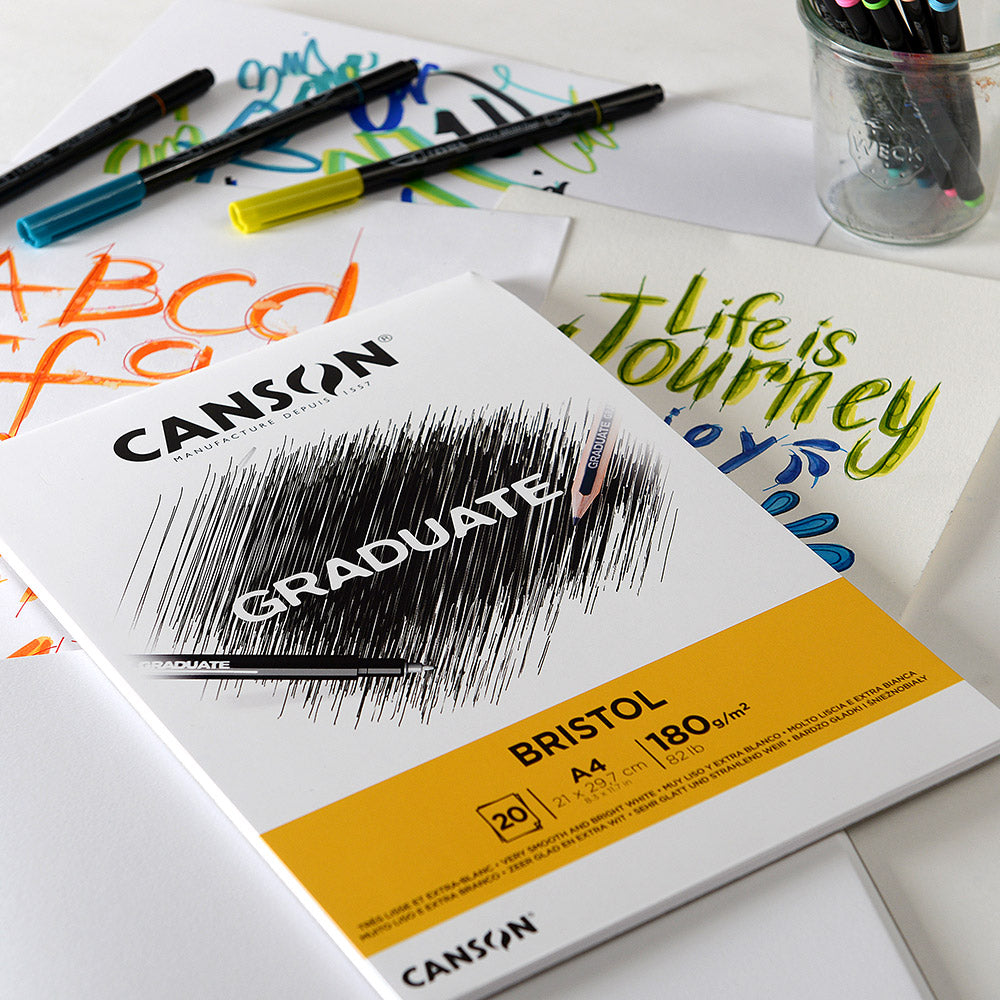 Blok rysunkowy CANSON Graduate Bristol 180 g/m² A4 - 20 arkuszy, klejony