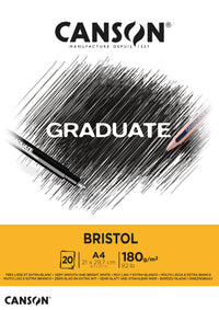 Blok rysunkowy CANSON Graduate Bristol 180 g/m² A4 - 20 arkuszy, klejony