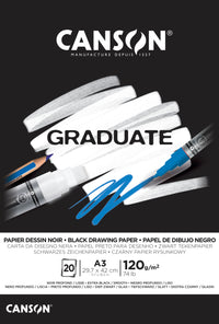 Czarny szkicownik CANSON Graduate 120 g/m² A3 - 20 arkuszy, klejony