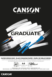 Canson Graduate czarny szkicownik 120 g/m² A4 klejony - 20 arkuszy