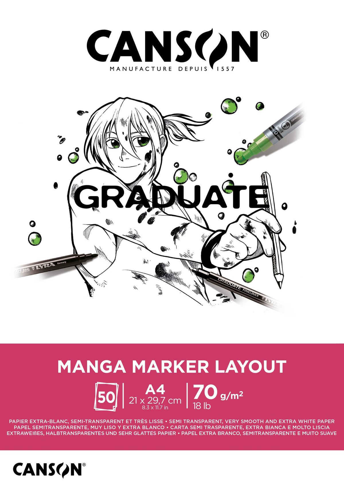Canson Graduate Marker blok 70 g/m² 50 arkuszy A4 klejony