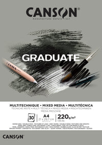 Canson Graduate Mix Media blok Grey 220 g/m² - 30 arkuszy, A4, klejony