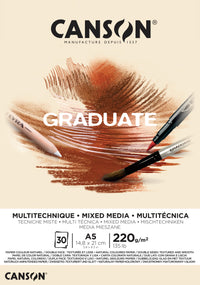 Canson Graduate Mix Media blok Natural 220 g 30 arkuszy A5 klejony