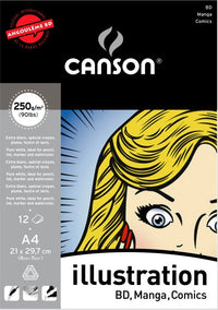 CANSON Illustration blok 250 g/m² 12 ark. A4 klejony