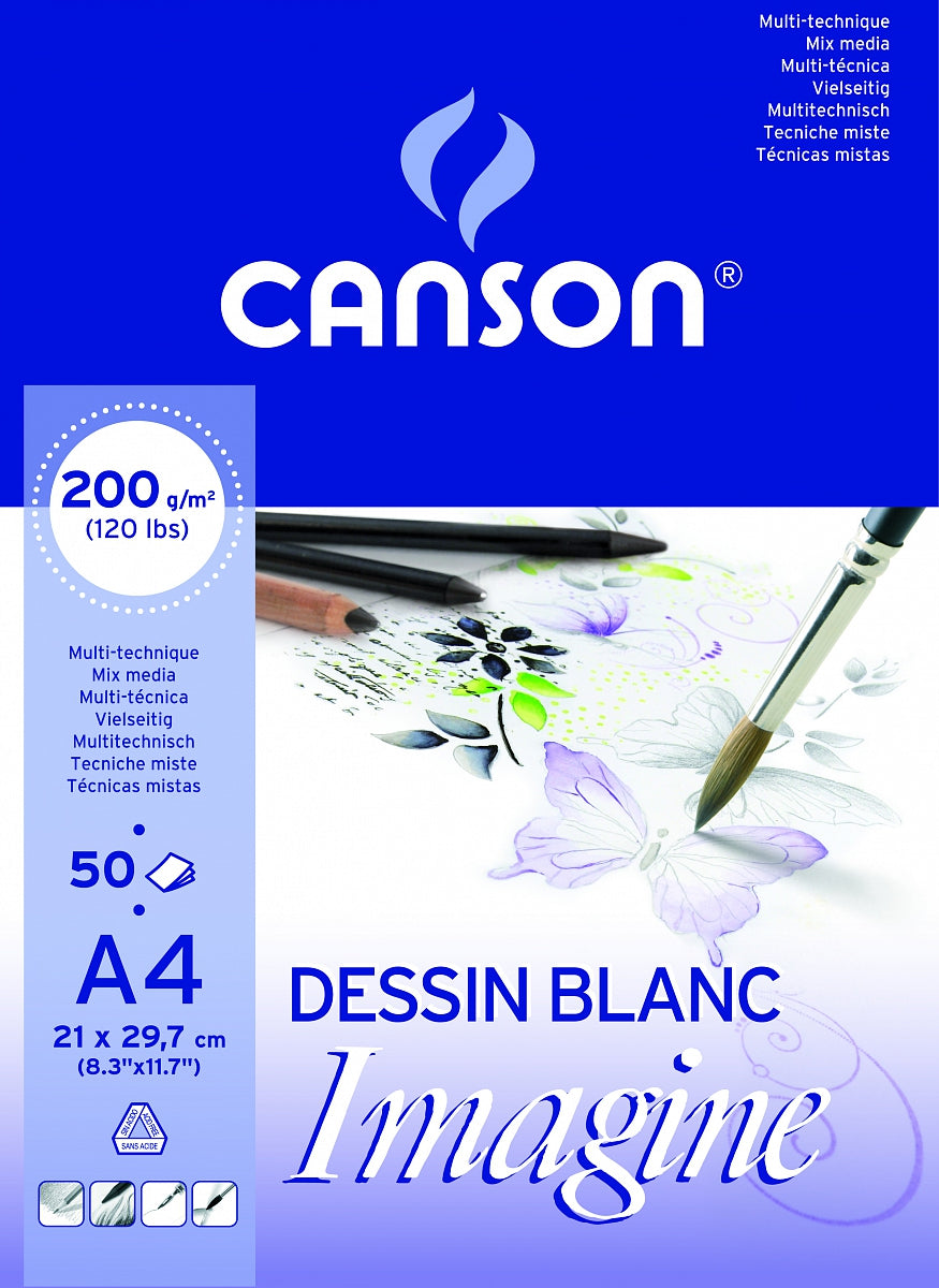 CANSON Imagine szkicownik 200 g/m² 50K A4 drobnoziarnisty klejony