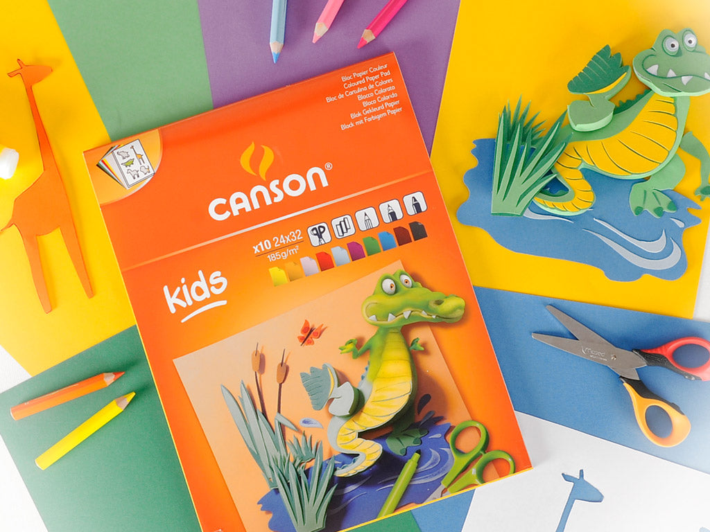 CANSON Kids kolorowy blok rysunkowy 185 g/m² - 10 arkuszy, 24 x 32 cm