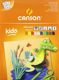 CANSON Kids kolorowy blok rysunkowy 185 g/m² - 10 arkuszy, 24 x 32 cm