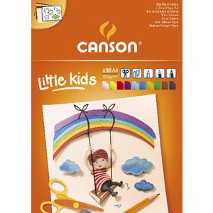 Kolorowy blok rysunkowy CANSON Kids A4 - 120 g/m², 30 arkuszy, miks 10 kolorów