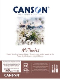 Canson Mi-Teintes blok klejony 160 g/m² 20 ark. 24 x 32 cm White