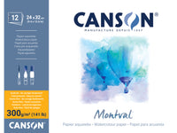 CANSON Montval blok do akwareli CP 300 g/m² - 12 arkuszy, 24 x 32 cm, klejony