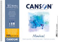 CANSON Montval blok do akwareli CP 300 g/m² 12 ark. 32 x 41 cm spirala