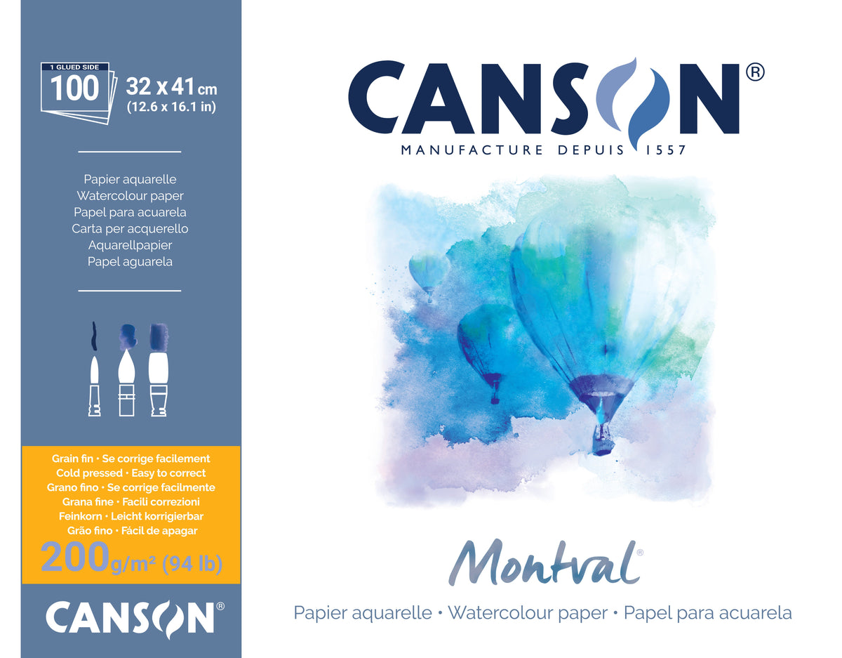 CANSON Montval blok do akwareli CP 200 g/m² - 100 arkuszy, 32 x 41 cm