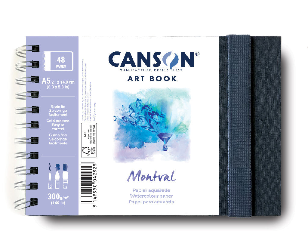 CANSON Montval blok do akwareli CP 300 g/m² 48 arkuszy A5 twarda oprawa